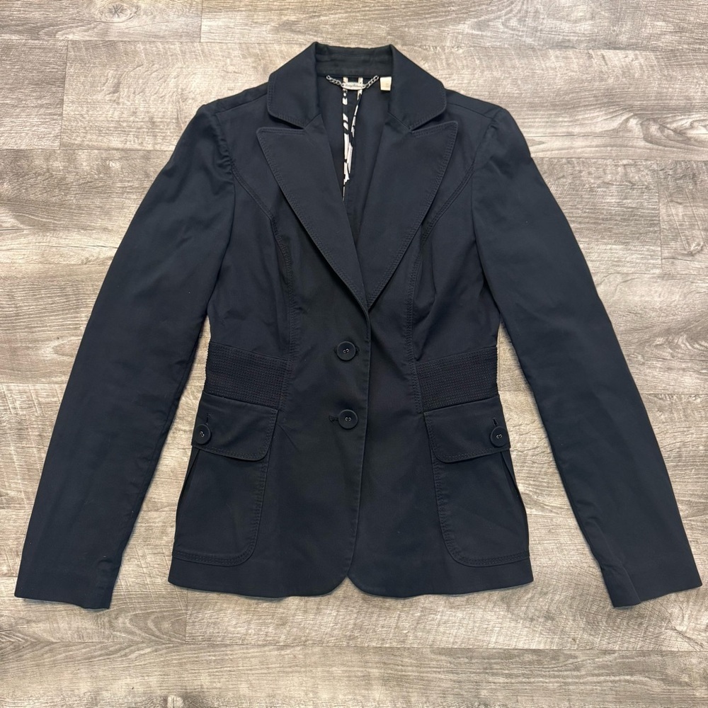 Tommy Bahama Paradise Sail Black Jacket Blazer  Button Front Womens Sz. 2